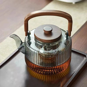 Bán buôn 900ml chịu nhiệt Borosilicate Tea Pot và cup <span class=keywords><strong>Set</strong></span> ấm trà với cup Glass ấm trà cho trà - Product Image 5