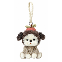 En gros, Porte-clés mousqueton en peluche écologique douce de 10 cm, forme 3D, motif léopard, boule de fourrure, fleur de voiture, dessin animé, pendentif de sac, cœur