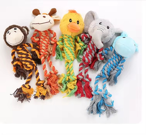 New Kinghon KH-31299 Durable Knot Soft Rope Pet Squeaking Toy Bite Resistant Grinding Teeth Dog Puppy Chew <b>Plush</b> Training Molar - Product Image 3