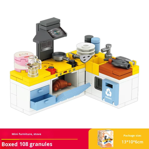 Nuovi Blocchi da Costruzione Colorati 2025, Giocattoli in Miniatura di Elettrodomestici, Modello di Assemblaggio per Case in Miniatura Come Regalo Puzzle - Product Image 6