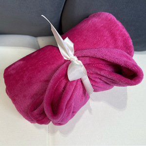 Trong kho trẻ em mùa đông đơn flannel chăn rắn màu dệt kim Nap sofa chăn công ty Quà Tặng kích thước nhỏ bán buôn - Product Image 5