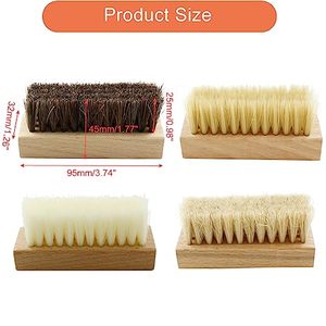 Brosse de nettoyage de chaussures en gros pour usine, avec poils naturels et manche en bois - Product Image 2