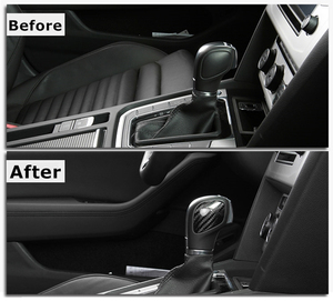 9 coques intérieures de voiture en Fiber de carbone véritable, pour <span class=keywords><strong>Volkswagen</strong></span>, changement de vitesse, couverture de Base - Product Image 6