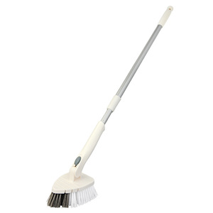 Brosse à sol triangulaire rétractable à long manche de 47 pouces (120 cm), brosse pour aquarium, brosse à poils durs pour sol, coin - Product Image 1