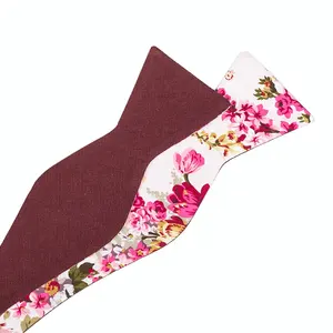 2020 модный двухсторонний свадебный галстук-бабочка для мужчин, модный однотонный с цветочным принтом, галстук-бабочка для жениха, шафера