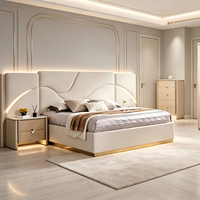 Ensemble de meubles de chambre à coucher de luxe en bois massif blanc, style turc, California King, pour hôtels de style européen royal