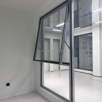 Fenêtre coulissante en aluminium avec auvent, insonorisée, écoénergétique, verre clair, maison passive, extérieur