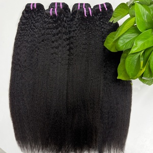 Paquetes de Cabello Virgen Camboyano Liso Kinky al por Mayor con Doble Trama a Máquina para Mujeres Negras - Product Image 2