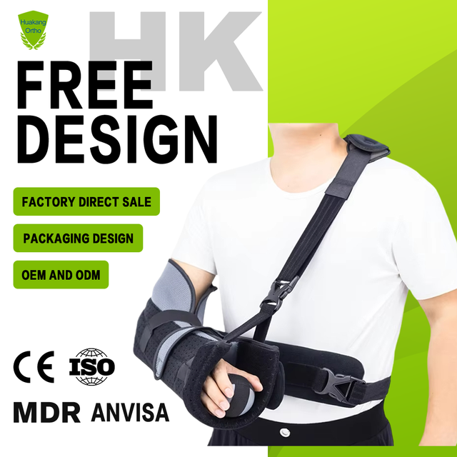Adjustable Medical Breathable Shoulder Immobilizer With Abduction Pillow for Post-Op Rotator Cuff Dislocation Broken Arm
