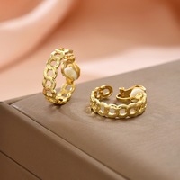Boucles d'oreilles à clip dorées, grosses boucles d'oreilles en forme de goutte d'eau, tubes, non percées, fausses oreilles, boucles d'oreilles à clip dorées