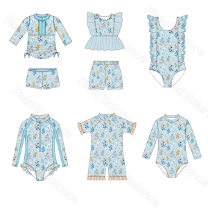 맞춤형 어린이 수영복 친환경 어린이 수영복 도매 아기 비키니 세트 어린 소녀를위한 맞춤형 수영복 - Product Image 1