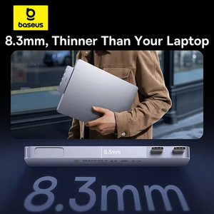 <span class=keywords><strong>Baseus</strong></span> <span class=keywords><strong>Hub</strong></span> <span class=keywords><strong>USB</strong></span>-<span class=keywords><strong>C</strong></span> Dual a HDMI Compatible con 4K 30Hz para Thunderbolt 3/4, <span class=keywords><strong>Hub</strong></span> <span class=keywords><strong>USB</strong></span> 3.0 Tipo <span class=keywords><strong>C</strong></span> de 40 Gbps con SD y TF para MacBook Pro Air - Product Image 2