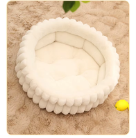 Lit pour animaux de compagnie double couche doux et confortable en peluche pour chat et chien, lit rond chaud rayé pour animaux de compagnie et accessoires