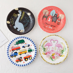 Padi Custom Cartoon Paper <b>Plates</b> <b>Disposable</b> Party Supplies Personalized Pattern 9 Inch Modern Style - Product Image 4