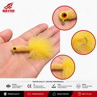 Lot de matériel de pêche en gros : Hameçons à tête plombée pré-noués à plumes, à ardillon, pour la pêche aux mouches, avec yeux rouges, en sachet, échantillon gratuit
