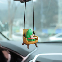 Carclean Grenouille de dessin animé en PVC, Ornement suspendu décoratif pour canapé, voiture et intérieur, 6x5x6cm