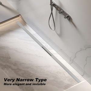 Drain de sol personnalisable en acier inoxydable 304, drain de <span class=keywords><strong>douche</strong></span> linéaire avec kit d'accessoires de base à joint d'étanchéité - Product Image 6