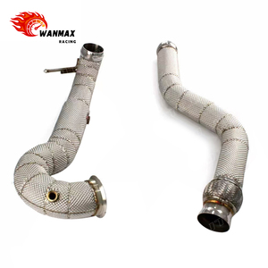 Tuyau d'échappement en acier inoxydable pour Mercedes Benz A45 AMG 2.0L 4MATIC avec bouclier thermique - Product Image 1