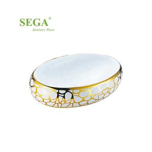 Lavabo moderne <span class=keywords><strong>de</strong></span> luxe bassin ovale d'art décoration <span class=keywords><strong>haut</strong></span> <span class=keywords><strong>de</strong></span> <span class=keywords><strong>gamme</strong></span> bassins d'art bassin en céramique lavage à la <span class=keywords><strong>main</strong></span> - Product Image 4