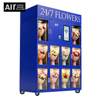 Distributeur automatique de fleurs AIT OEM/ODM avec écran tactile SDK, options de paiement multiples et système de refroidissement par compresseur à motif quadrillé