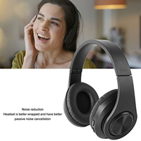 Headphone Over-ear Nirkabel dengan Ear Cup Full-Coverage untuk Olahraga, Dilengkapi Mikrofon, Daya Tahan Baterai Ultra-Lama