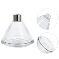 Bouteille vide en verre transparent pour diffuseur de parfum 100ml 200ml, forme ronde et conique, récipient d'arôme en gros avec logo personnalisé