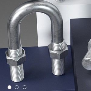 Abrazadera de Tubo de Acero al Carbono Galvanizado Baifit U-Bolt M16 M18 M20 M24, Estándar Alemán DIN933 - Product Image 2
