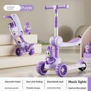 <span class=keywords><strong>Monopattini</strong></span> per Bambini a Tre Ruote Pieghevoli, Regolabili, Portatili e Facili da Usare, con Design Cartoon - Product Image 4