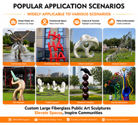 Escultura de Arte Abstracto Moderno, Figura Hecha a Mano en Resina de Fibra de Vidrio FRP, Estatua Personalizada para Decoración de Jardín y Arte Público al Aire Libre