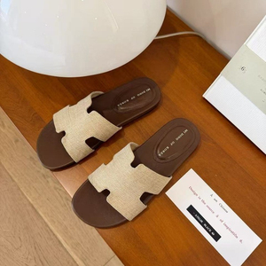 Sandali piatti da donna intrecciati con intaglio a <span class=keywords><strong>H</strong></span>, casual, da esterno, estivi, scarpe da donna, <span class=keywords><strong>ciabatte</strong></span> da donna - Product Image 5