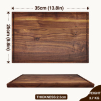 Planche de service de luxe en bois de noyer lisse, planche à découper en bois avec canal de récupération des jus pour comptoir de cuisine à usage quotidien