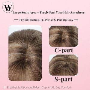 Peluca Corta <span class=keywords><strong>Bob</strong></span> Color Miel con Flequillo Blanco de 12 Pulgadas, Lisa, Sintética, sin Pegamento, Resistente al Calor, Ligera, de Fibra de Proteína, Realista - Product Image 6