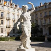 Estatua de Dama Bailando de Mármol Blanco de Tamaño Real, Estilo Griego, Decoración de Jardín para Exteriores, Marca MILY, en Venta