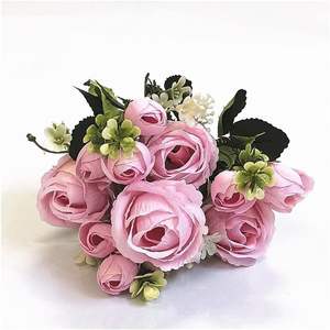 Fleurs décoratives disponibles, mini bouquet de roses artificielles pour la décoration de mariage - Product Image 1