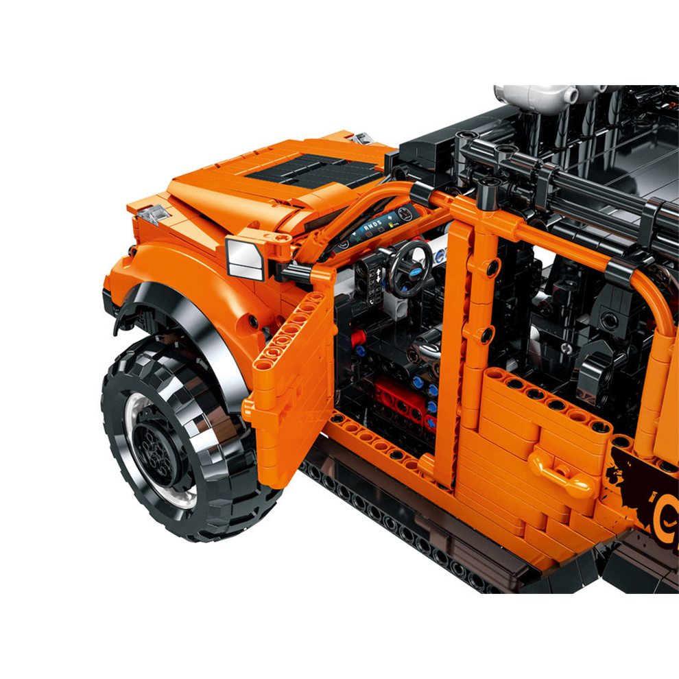 Mork 022016-2 Orange Remote Control Building Blocks Car Toy