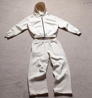 Qualité Personnalisée Deux Pièces Ensembles Vintage Blank Sweat à Capuche et Pantalon de Survêtement Survêtement Gym Zip up Baggy Surdimensionné Survêtement Uni