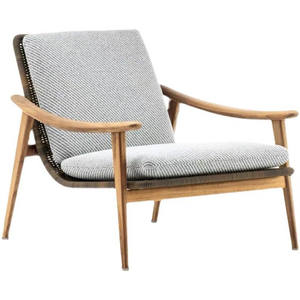 Chaise de jardin moderne en alliage d'aluminium, style bois de teck durable, pour cour, villa, café, restaurant - Product Image 4