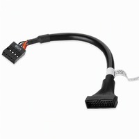 Kabel Konverter USB 3.0 Male 19 Pin ke USB 2.0 Female 9 Pin untuk Motherboard, Header Internal untuk Panel Depan Casing PC Desktop