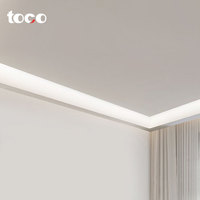 Produit d'éclairage de gypse de plafond intérieur de maison de haute qualité Profil LED en aluminium Profil de lumière en aluminium d'angle à 45 degrés