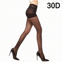 Collants transparents 30D personnalisés avec logo, taille haute, effet gainant, pour femmes, idéaux pour le bureau, extensibles, vente en gros