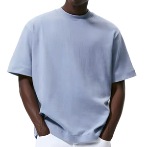 T-shirt en coton lourd de haute qualité 100% coton, impression personnalisée du logo, graphique surdimensionné, uni - Product Image 1