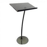 Pupitre incurvé sur mesure, sur pied, avec plateau en acrylique noir, pour exposition et salon professionnel, design personnalisé