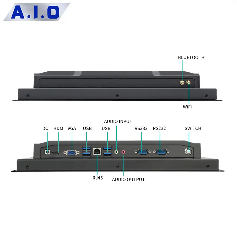 J 4125 Win10 Android OS panel industrial integrado PC con táctil capacitiva Quad Core 2,0 GHz CPU panel Industrial PC I3 i5 i7