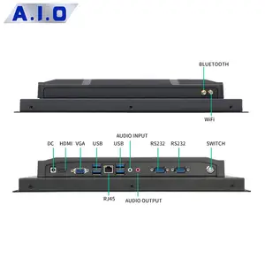 J 4125 Win10 Android OS Embedded Industrial Panel Pc With Capacitive Touch Quad Core 2.0ghz Cpu Industrial Panel Pc I3 I5 I7