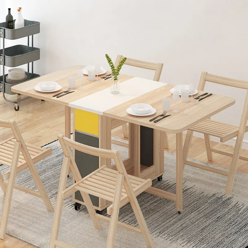 Table à manger pliable de meubles à la maison d'économie de l'espace de haute qualité avec des chaises pour la salle de location