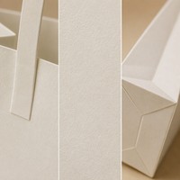 Sac cadeau en papier durable et écologique style crème, 8 couleurs pastel, 4 tailles, poignée en kraft, logo personnalisé OEM, pour cadeaux, artisanat, boulangerie