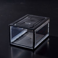 Boîtes à chaussures empilables en plastique transparent en gros, type tiroir à ouverture frontale, boîte de rangement pour chaussures en acrylique transparente