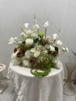 W-D067 Nouvelle boule de fleurs artificielles brunes, centre de table pour mariage, fleurs d'allée pour décoration de mariage