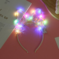 Lueur chat lapin oreille corne bandeau cadeau lumière fleur guirlande bandeau fête Led anniversaire mariage Costume Halloween