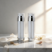 Pulvérisateur à pompe cylindrique en plastique PP à double tête et double tube avec sérigraphie pour emballage cosmétique et sous-embouteillage sous vide